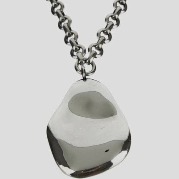*AUTHENTIC Alexander McQueen Silver Short Molten Necklace w/ COA - Picture 5 of 12